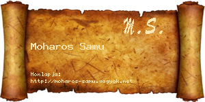 Moharos Samu névjegykártya